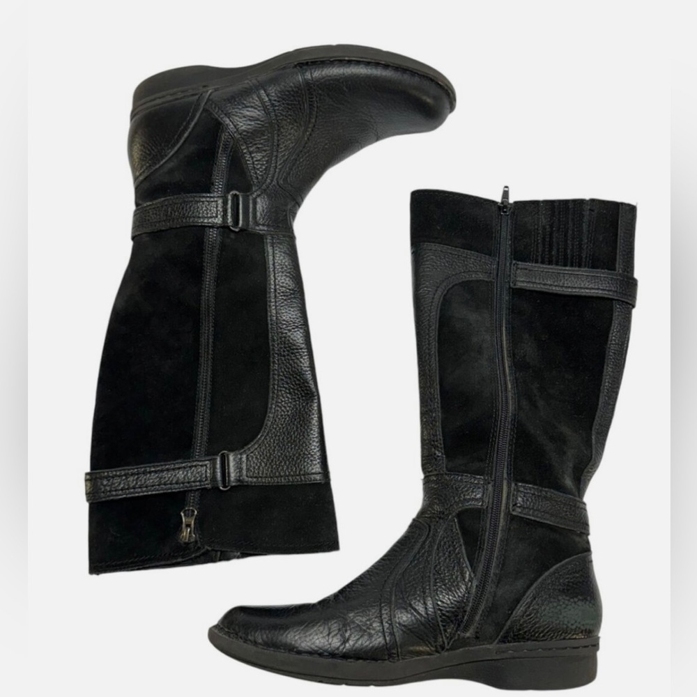 CLARKS Women’s Whistles Whey Black Zip Up Riding Boots Leather & Suede 8.5M - Picture 3 of 13